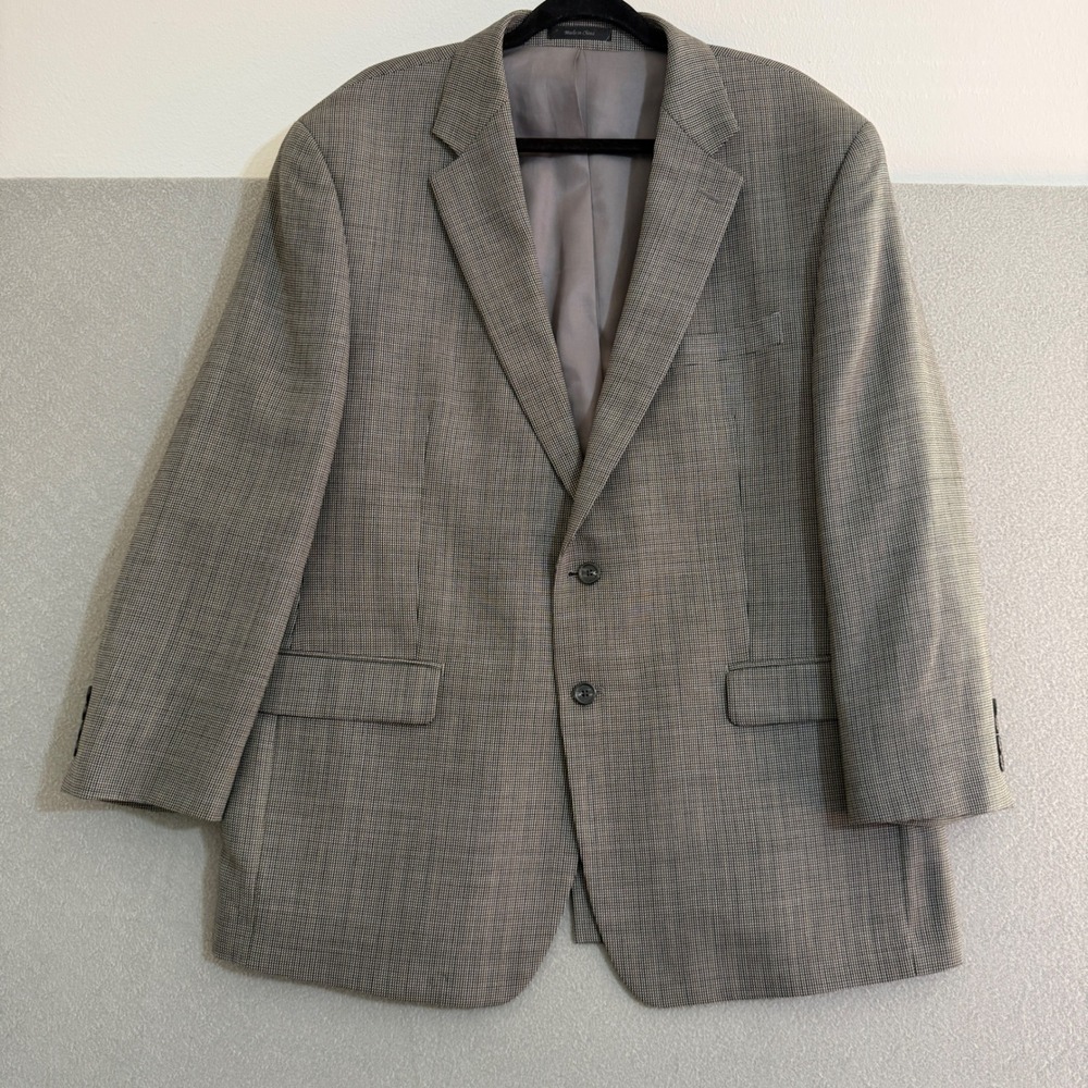 Ralph Lauren 46R Wool Glen Plaid Sport‎ Coat Blazer Mens brown gray black
